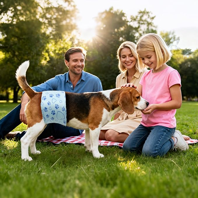 Male Dog Diapers with Wetness Indicator, Disposable Belly Band for Puppy Male Diapers, Doggie Wraps for Puppy Training, Incontinence (M, 26 Count)