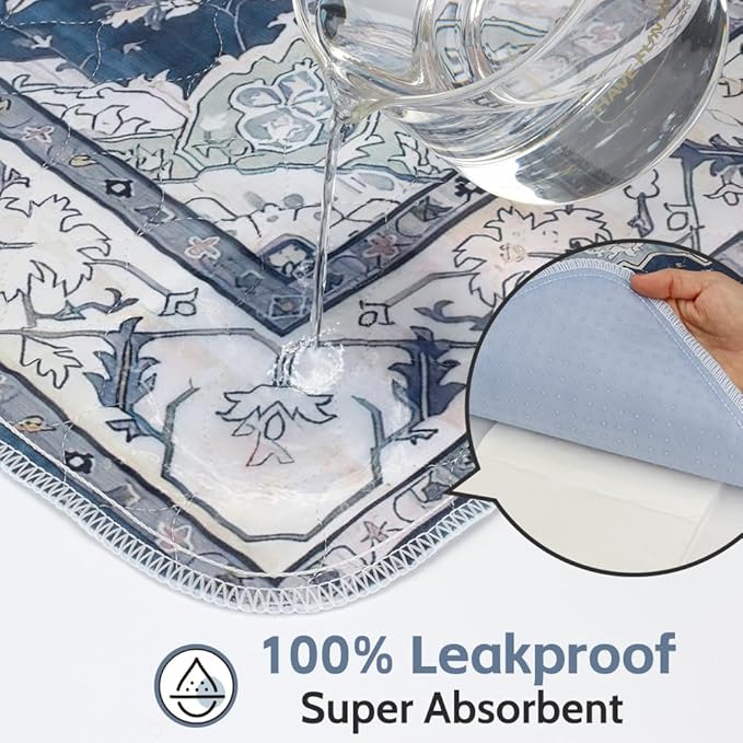 Washable Pee Pads for Dogs 2 Pack Reusable Puppy Training Pads 36"x36" Super Absorbent Waterproof Dog Training Pads, Non-Slip Potty Pads Whelping Pads Litter Mat Pet Supplies - Navy/Mix