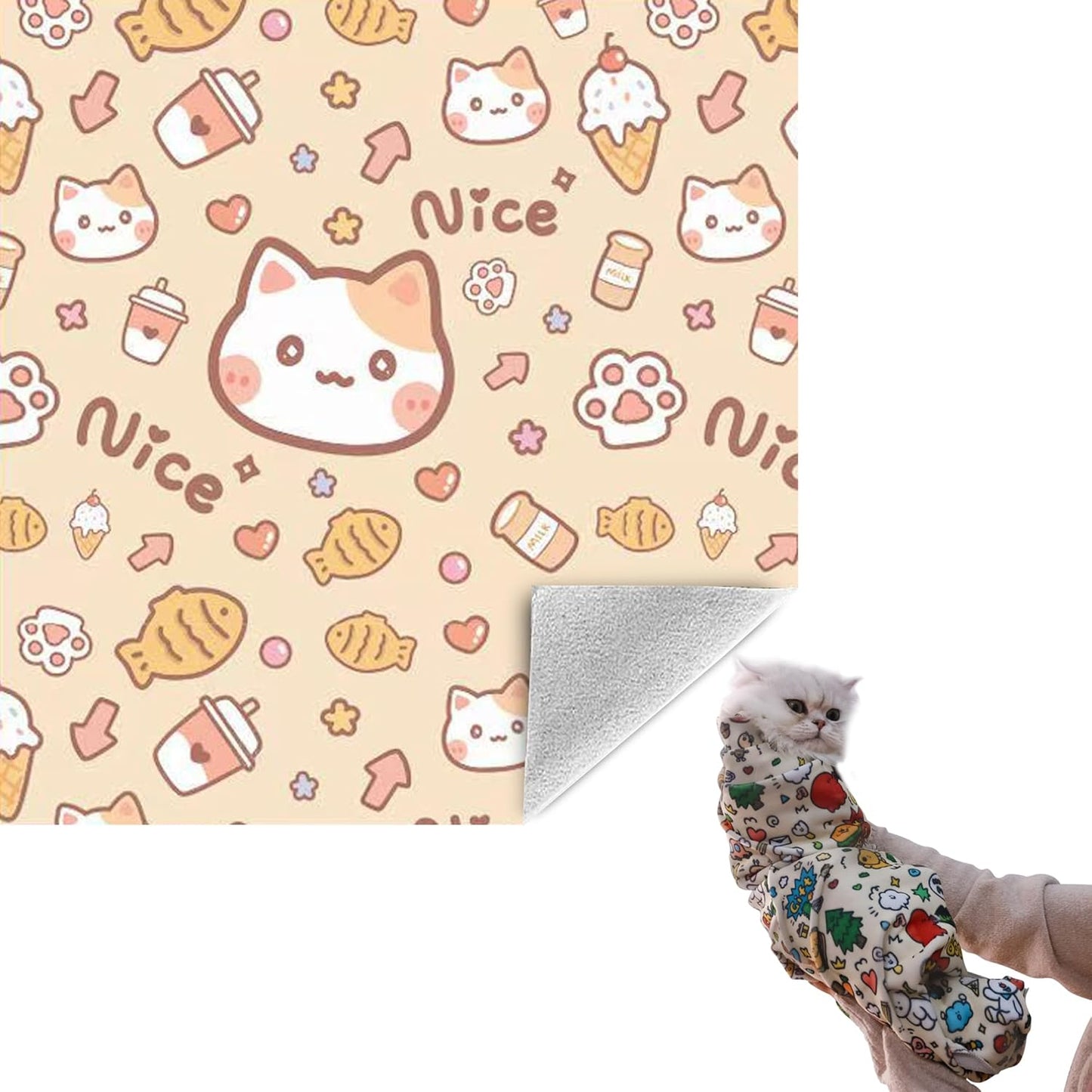 35.5" Cat Grooming Wrap Cat Wrap for Cutting Nails Cat Restraint for Nail Clipping Cat Swaddle Wrap Cat Burrito Wrap XL(Within 22lbs) Anti-Scratch Anti-Escape Multifunctional Pet Tool