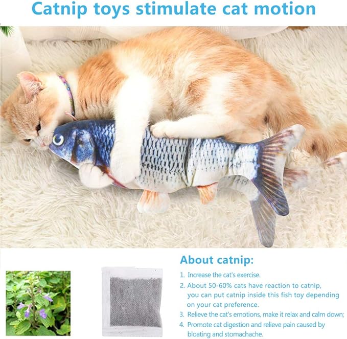 Tocirelo Cat Toys for Bored Indoor Adult Cats - Cat Chew Ropes and Flopping Fish Cat Toy