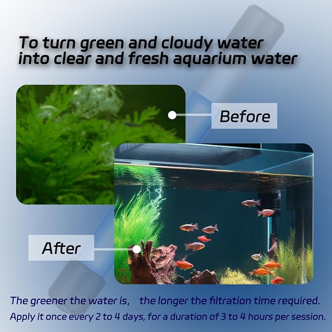 13W Timer UV Aquarium Clean Light Algae Removal Fish Tank LED Light Green Clean Waterproof for Pond Tank Aquarium