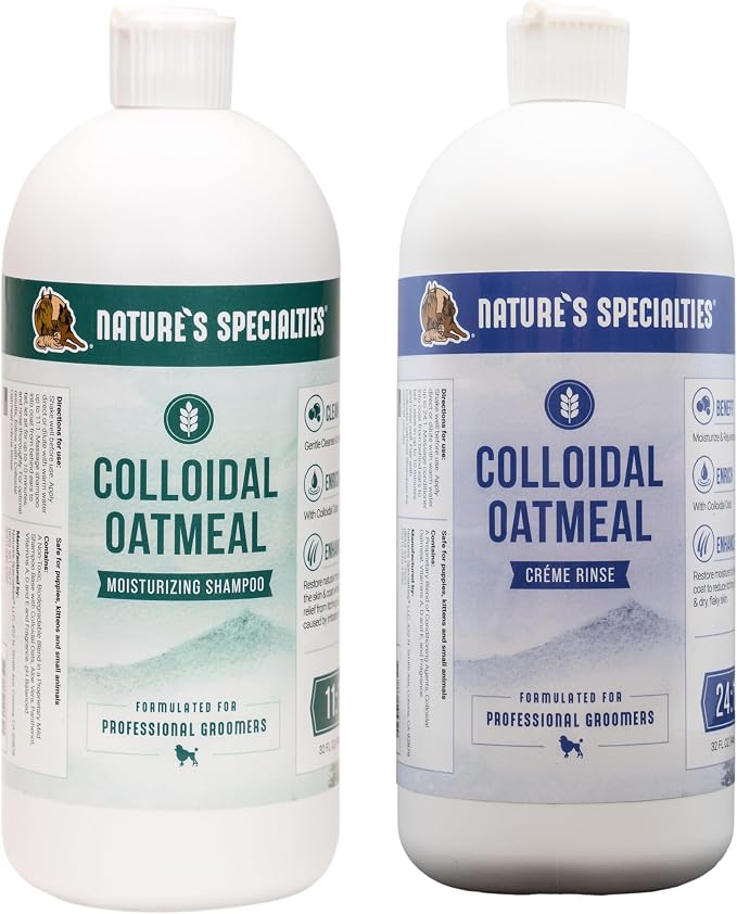 Nature's Specialties Oatmeal Shampoo and Rinse Dog Bundle, 32oz