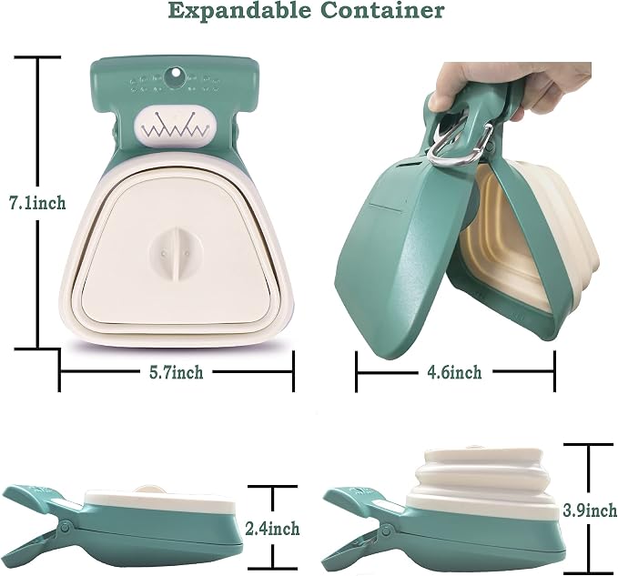 Portable and Compact Waste Bag Holder, Convenient One-Handed Pooper Scooper with 270 Bags