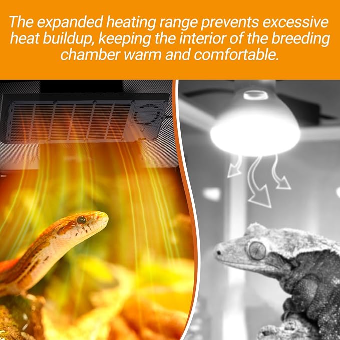 Reptile Heat Panel Adjustable Temperature 60W Reptile Heater for Terrariums, Energy Efficient & Non-Light Reptiles Heating Plate for Snakes,Crested Gecko,Leopard,Turtles