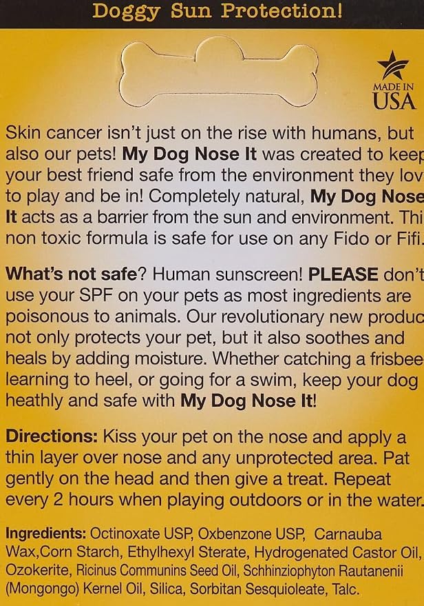 Moisturizing Sun Protection Balm for Dogs Noses - Protect Your Dog from Harmful UVA/UVB Rays (2.75oz)