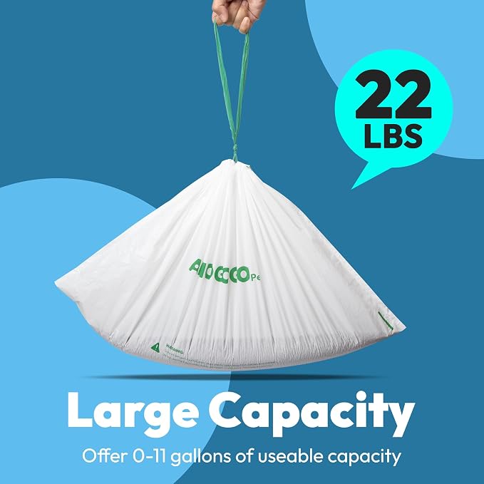 100 Pack Litter Box Liners, Compatible with PetSafe ScoopFree OpenSky Automatic Litter Box, Large Capacity Waste Bin Liners, Heavy Duty, Thick Drawstring Refill Bags, 25.39" x 12.6"