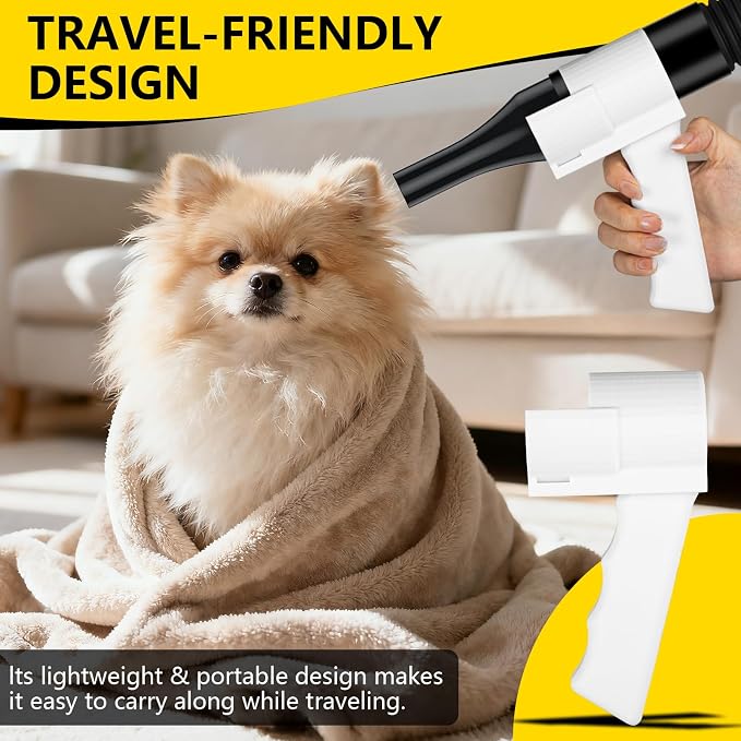 Grip Dryer Handle for Dogs V3, Lightweight Holder for High Velocity Dog, Enhanced Comfort & Control for Pet Grooming Dryers (White)