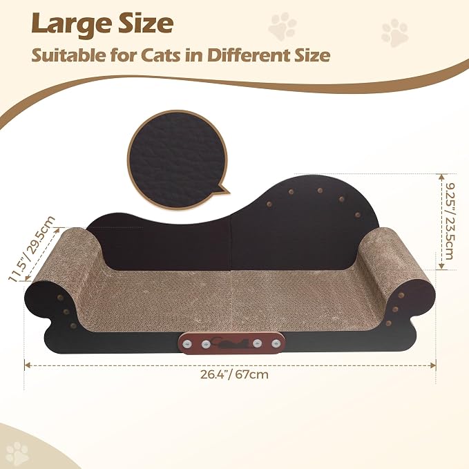 ComSaf Cat Scratcher Carboard for Indoor Cats, Cat Scratcher Lounge to Protect Furniture，Wide Cat Scratching Pad Modern Corrugate Cardboard