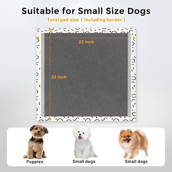 ZOMISIA Charcoal Puppy Pee Pads for Dogs, 22"x22" 100 Counts + 2 Extra Health Monitoring Pads - Disposable Dog Potty Training Pads, Odor-Control, Super Absorbent & Leak-Proof