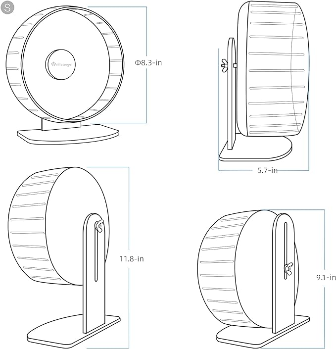 Niteangel Super-Silent Hamster Exercise Wheels: - Quiet Spinner Hamster Running Wheels with Adjustable Stand for Hamsters Gerbils Mice Or Other Small Animals (S, Pink)