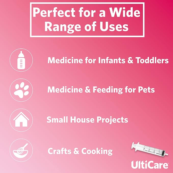 UltiCare 20mL (4 TSP) Oral Syringe – Uses Include Oral Administration of Medicine for Infants. Oral Tip with Cap, Sterile Individually Wrapped, 30 Count