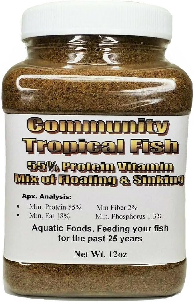 55% Protein Vitamin Rich Micro Floating/Slow Sinking Granulars Fry & Baby Fish Food, for Tetras, Guppies, Small Cichlids, Platies & Swordtails, All Tropical Fish - 12oz Small Jar