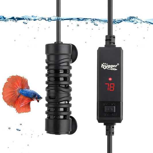 hygger Betta Aquarium Heater,25W/50W/100W/150W/ Removable Shell Submersible Fish Tank Heater with LED Digital Display,100W Suitable for 8-26 Gallon Freshwater and Saltwater Fish Tank