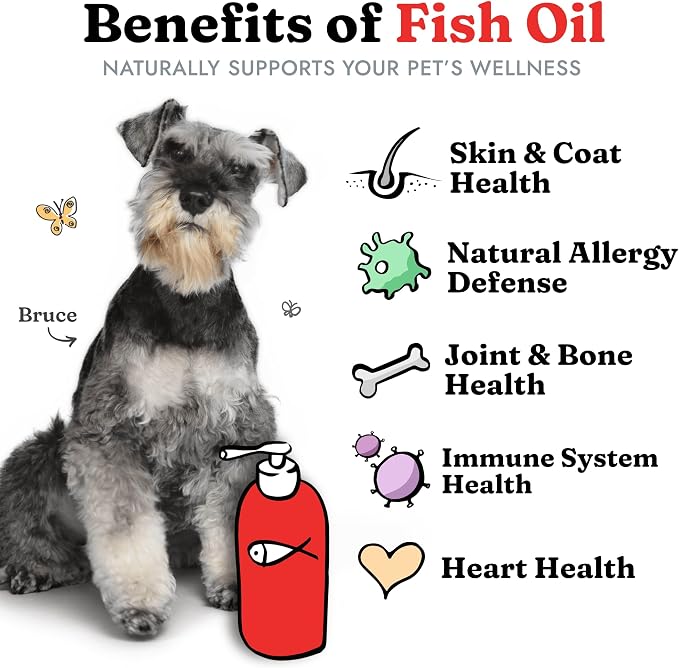 Dog Skin & Coat Support Bundle – Fish Oil for Dogs + Oatmeal Shampoo, Itchy Skin, Shedding, Dry Coat, & Allergy Support, All Natural Ingredients for Pets