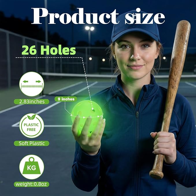Coopay 3/6/12 Pack Practice Balls Glow in The Dark Baseballs Plastic Soft Baseballs with Drawstring Bag for Indoor Outdoor Night Training, Backyard Games Batting Hitting Softballs