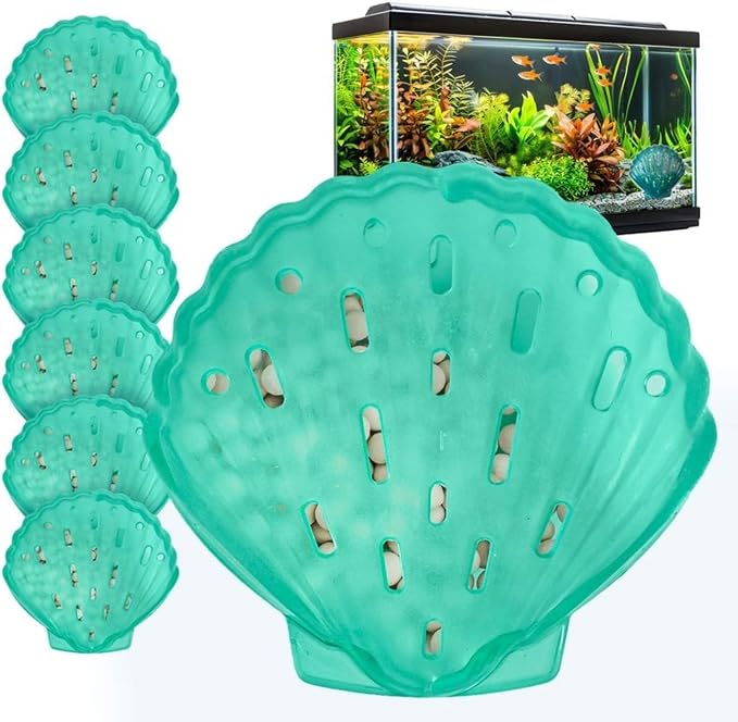 Cletus The Water Conditioning Clam - 6 Pack, Blue - Fish Tank & Aquarium Water Preparation, Chlorine Neutralizer & Heavy Metal Filtration