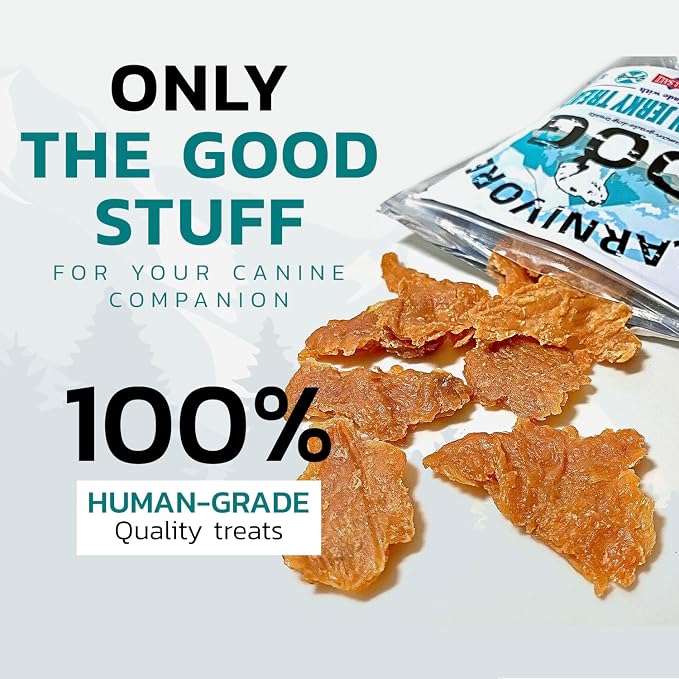 Carnivore Dog Treats, Human Grade, Real Chicken Breast Made with Real Salt, No Additives - Healthy, Chewy, Training Snacks for All Breeds, Chicken Jerky, Pack of 3