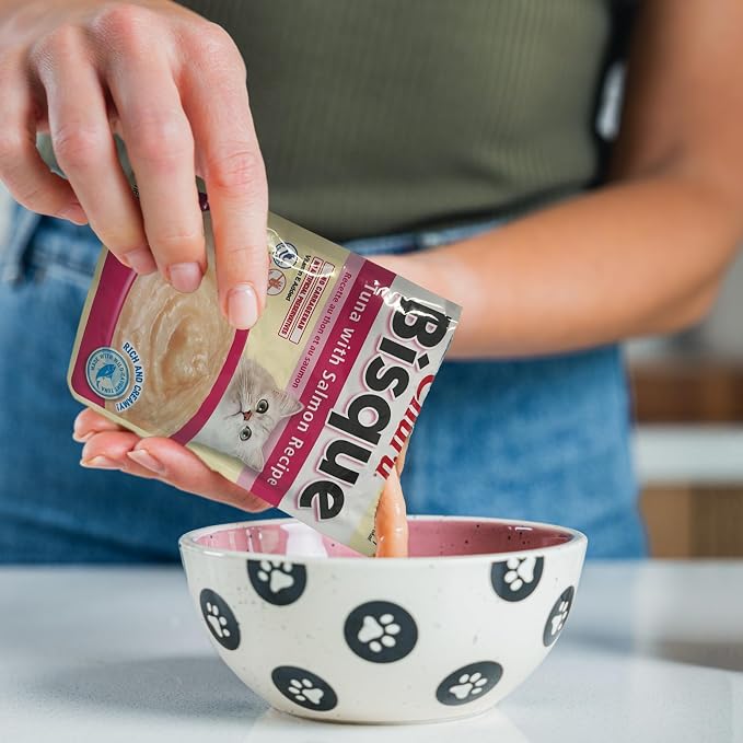 INABA Churu Bisque for Cats, Creamy Purée Side Dish Pouch, 1.05 oz Pouches, 15 Pouches Total, Chicken Variety