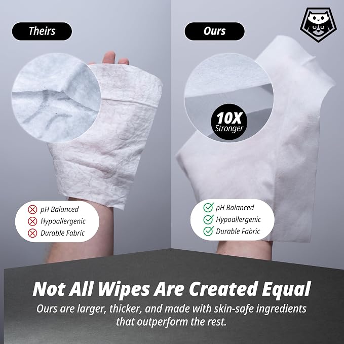 Dog Grooming Wipes Bundle – Plant-Based, Hypoallergenic & Biodegradable Wipes for Paws, Ears & Travel, Fragrance-Free, Extra Thick, 180 Count