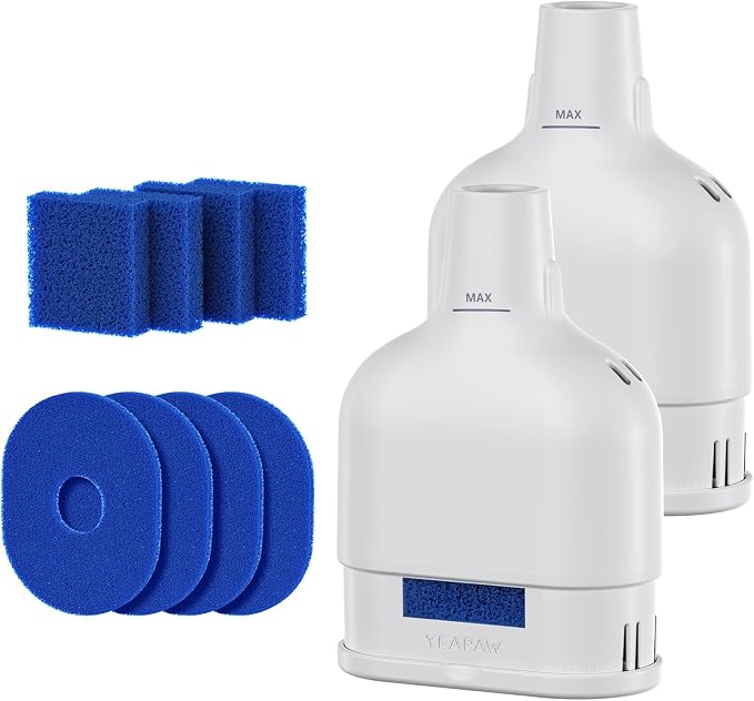 Cat Water Fountain Filters 2 Pack Five Stages Filtration Cat Fountain Replacement Filters for Stainless Steel Water Fountain 2 Months Set of Replacement Filters for Ultra Quiet Cat Fountain