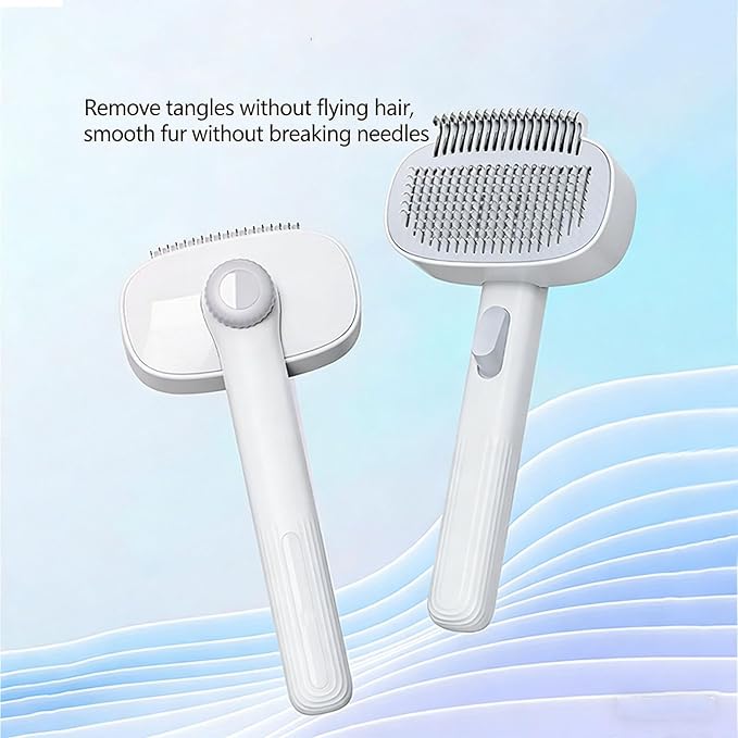 2-in-1 Detangling & Grooming Comb: Professional Deshedding for Dogs & Cats. Gentle Undercoat Rake that Safely Removes Mats, Tangles & Loose Fur – Perfect for Both Long and Short Hair Pets (B WHITE)