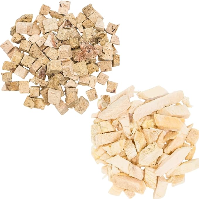 hotspot pets Freeze Dried Chicken Breast & Beef Liver Bundle- 1lb Bags of Each - Resealable Bags -Single Ingredient All Natural Grain-Free - Perfect for Training, Topper or Snack - Made in USA