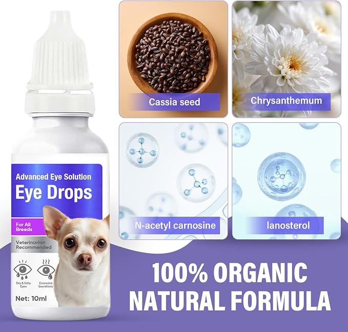 Dog Eye Drops, Premium Eye Drops for Dogs to Flush & Soothe, Advanced Dog Eye Wash for Daily Care & Tear Stain Prevention, Effective Dog Eye Infection Treatment, 10ml/2 Bottles