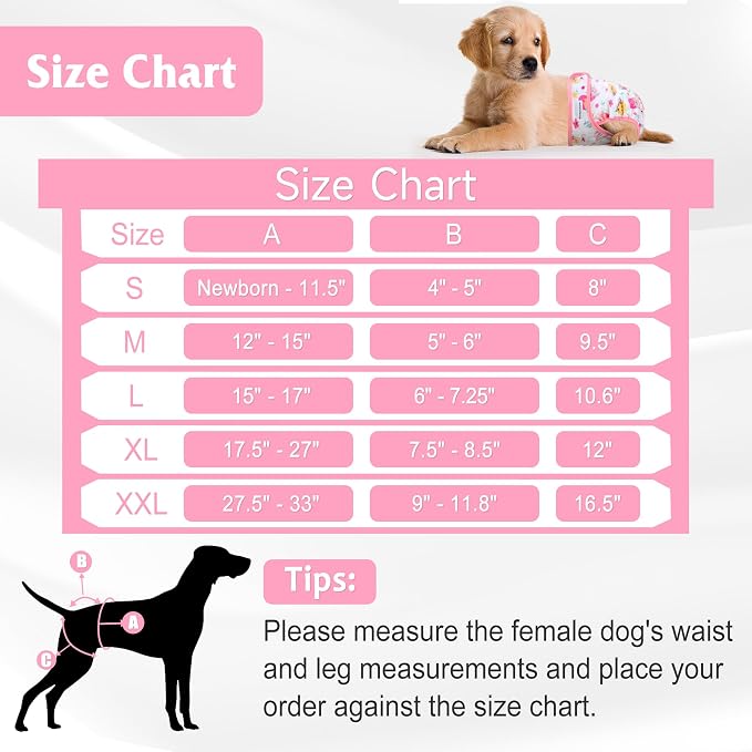 5 Pack Reusable Diapers for Doggie, Highly Absorbent Dog Diapers Female for Pet with Incontinence or Frequent Urination, XX-Large Dog Diapers Female, Cute Koala Pattern