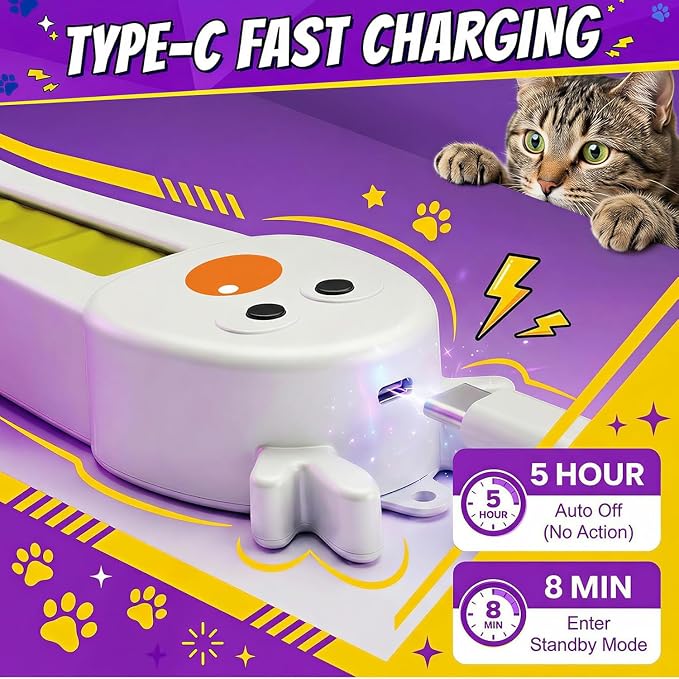 Interactive Cat Toy for Indoor Cats: Door-Mounted Automatic Moving Enrichment Cat Toy with Adjustable Motion Modes, Rechargeable Electric for Kittens & Bored Adult Cats, Hands-Free Pet Toy A20