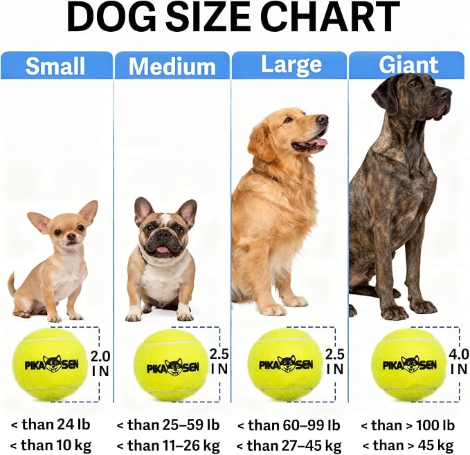 Dog Squeaky Tennis Balls for Pet Playing in 3 Sizes Premium Strong Dog & Puppy Balls for Training, Play, Exercise the Easiest Color for Dogs Red Yellow Blue (Medium-12pack)