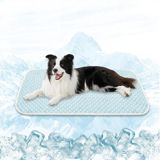 MICROCOSMOS Pet Cooling Mat & Sleeping Pad- Breathable Bubble Surface, EZ Clean. Keep Cooling for Pets, Kids and Adults in Summer.(BlueWhite, 40" x 28")