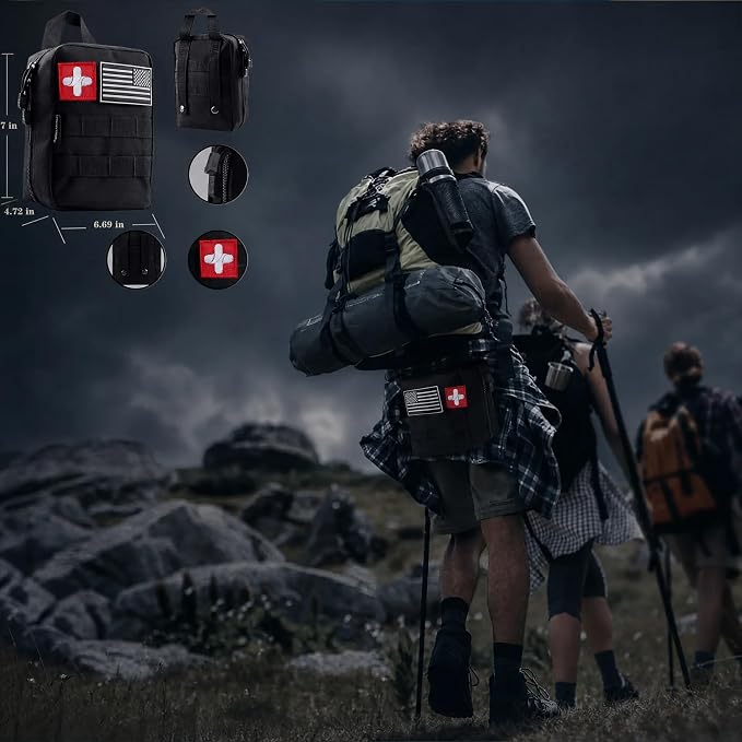 First Aid Kits with 36" Splint Israeli Bandage Tourniquet Chest Seal, Trauma Kits Survival Gear and Equipment Multi-Purpose Emergency Tool Kits, IFAK Bag for Outdoor Camping Hunting Car Home