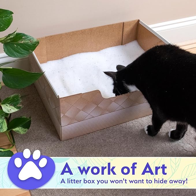 Kitty Poo Club Disposable Cat Litter Box 2-Pack, Patented Leak-Proof Design, 2-Months Odor Control, Made in USA, Perfect for Travel & Multi-Cat Homes