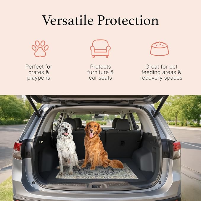 Lovewag Pets Washable Dog Pee Pads, 28" x 41" Inch, Waterproof, Non-Slip, Super Absorbent, Reusable Machine-Washable, 2-Pack (Marmalade Sunshine)