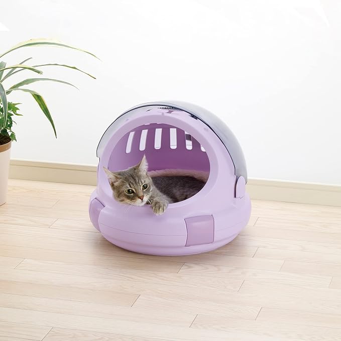 Richell Space Capsule Pet Carrier & Bed, Travel Carrier for Small Dog and cat