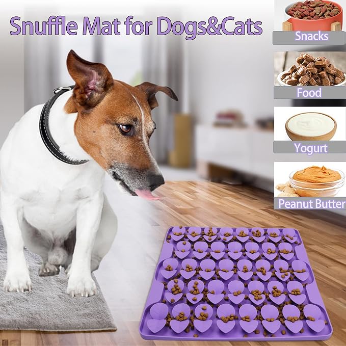 Silicone Snuffle Mat for Dog & Femont Slow Feeder Lick Mat with Suction Cups for Slow Eating