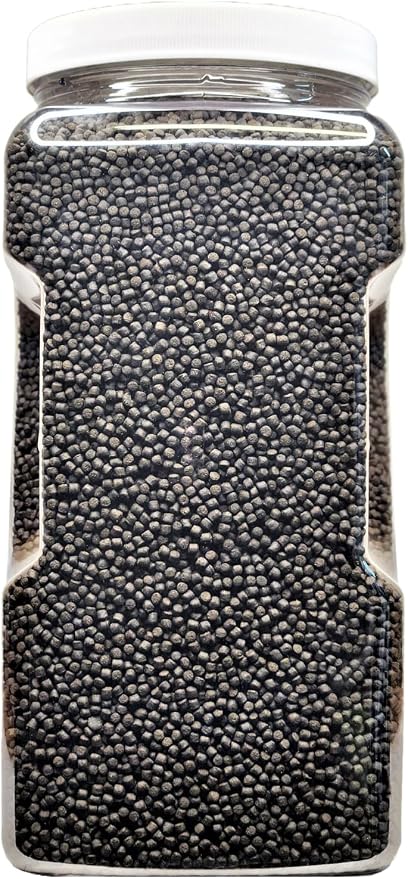 3mm Sinking Blackworm Pellets with Color Enhancers & Vitamins for Shrimp, Snails, Crayfish, Catfish, All Bottom Fish, All Tropical & Pond Fish…5-lb 6oz Lg Jar