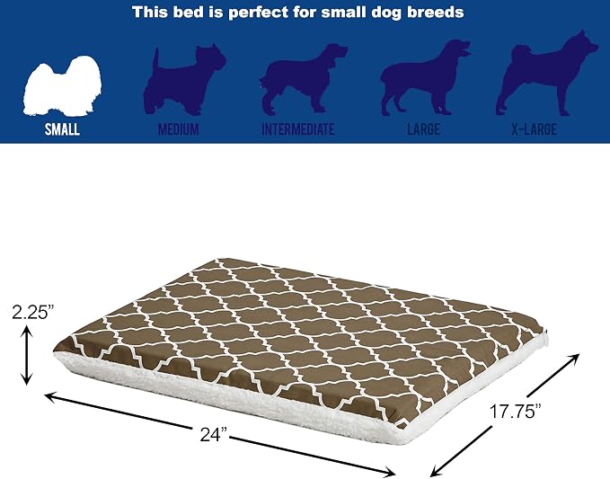 Midwest Homes for Pets 24" Brown Geo/Fleece Reversible Crate Pad - Defender Mat, Model: 027773022084