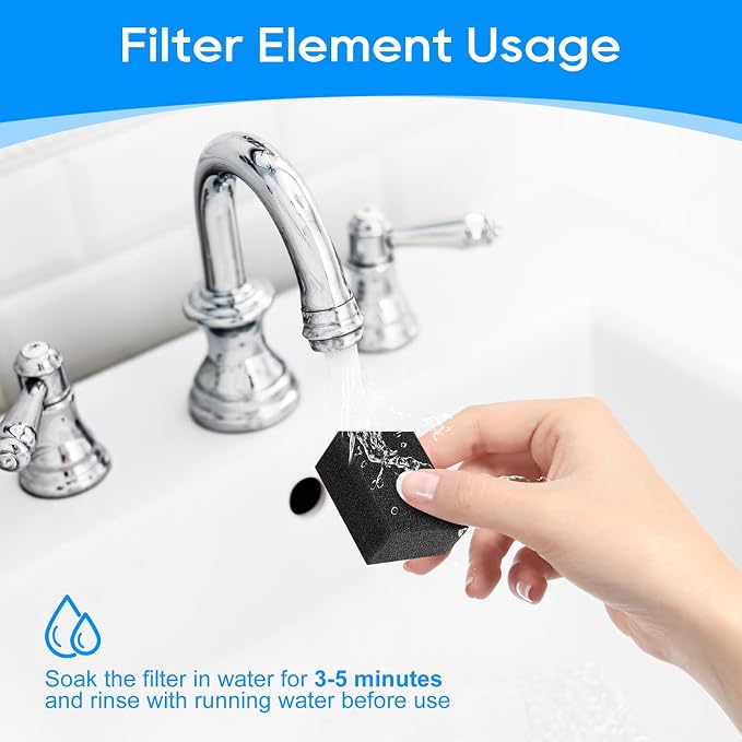 8 Packs Pre-Filter Sponges, Water Pump Filter for WF20/CF20 68oz/2L Cat Water Fountain Wireless Pump Sponges