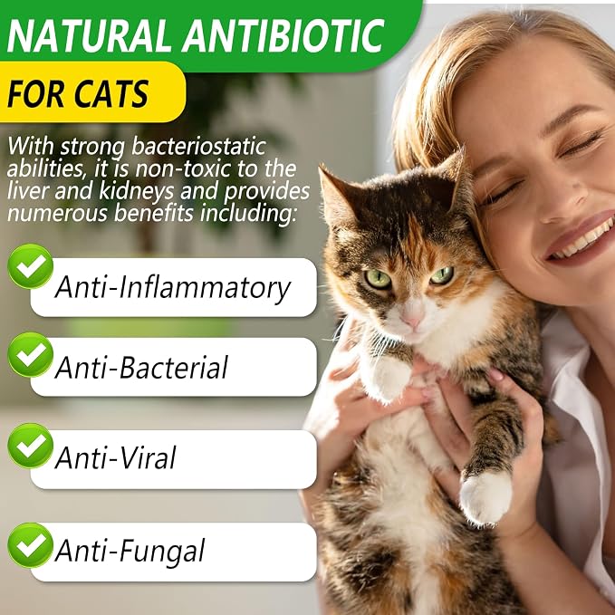 VOSIFSDIY Cat Antibiotics, Antibiotics for Cats, Natural Cat Multivitamin Herbal Supplements 60ml-2pcs