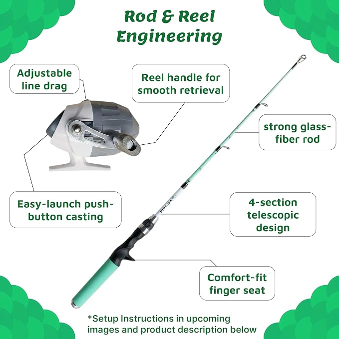 Meowy Cat Wand Toy – Cat Fishing Pole Toy with Reel The Cat Fish Fishing Rod, Telescopic Fiberglass Interactive Teaser Wand for Indoor Cats with Catnip Dental Mesh Attachments