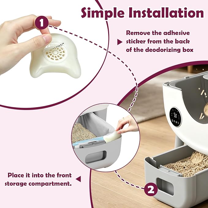 4PCS Deodorizer for Cumrige Self Cleaning Litter Box,Odor Remover with Fumoi Automatic Cat Litter Box,Infused with Camellia, Enduring Scent, Keeps Home Inviting