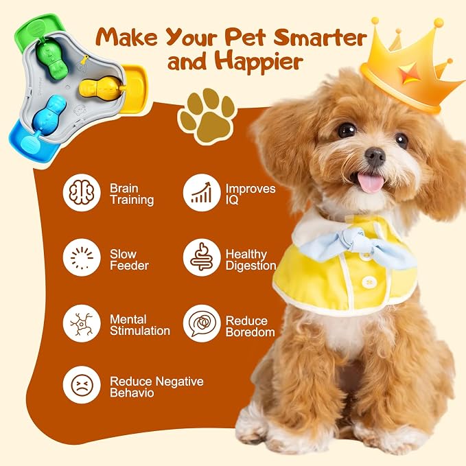 3 in 1 Dog Puzzle Toy,Interactive Slow Feeder Dog Bowls to Prevent Choking, Slow Feeder for IQ Training and Entertainment for All Breeds.Mental Stimulation Toy for Dog,Cats and Dogs Love