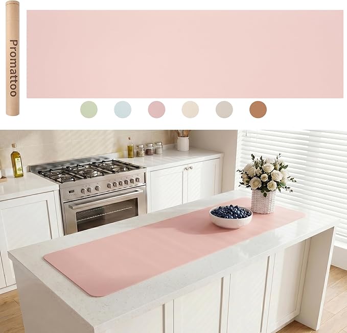 Extra Large Silicone Mat for Countertop & Table with Gift Tube Packaging, Thickened Non-Slip Heat Resistant Table Protector, Cuttable Waterproof Kitchen Prep & Kids Craft Mat
