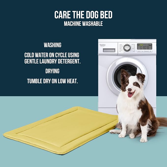 PELZIN Cybarmour 2.0 Chew Proof Dog Crate Pad - Outdoor Chew Resistant Dog Bed with Corner Anchor - Machine Washable - Water & Dirt-Resistant - Jumbo Breeds & Fits 54-Inch Crate - 53"x34", Moonstone