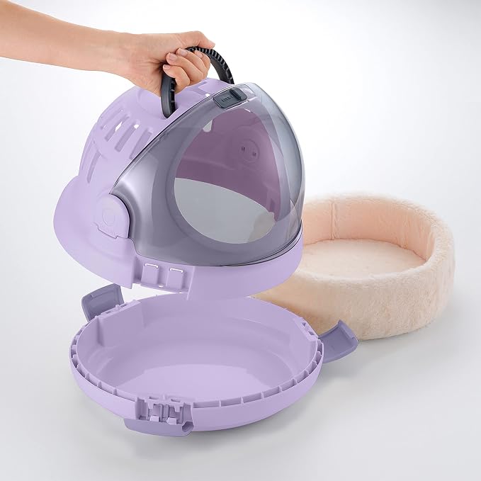 Richell Space Capsule Pet Carrier & Bed, Travel Carrier for Small Dog and cat