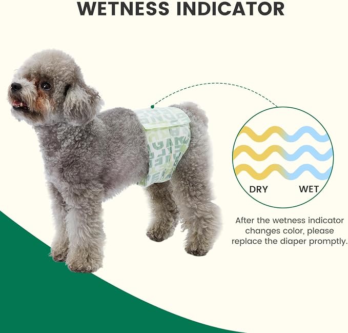 Gardner Pet Male Dog Diapers Disposable 30 Ct, Male Dog Wraps with Wetness Indicator & Flashdry Gel Technology, Dog Diapers Male for Puppy Training, Marking, Incontinence, Travel - Small