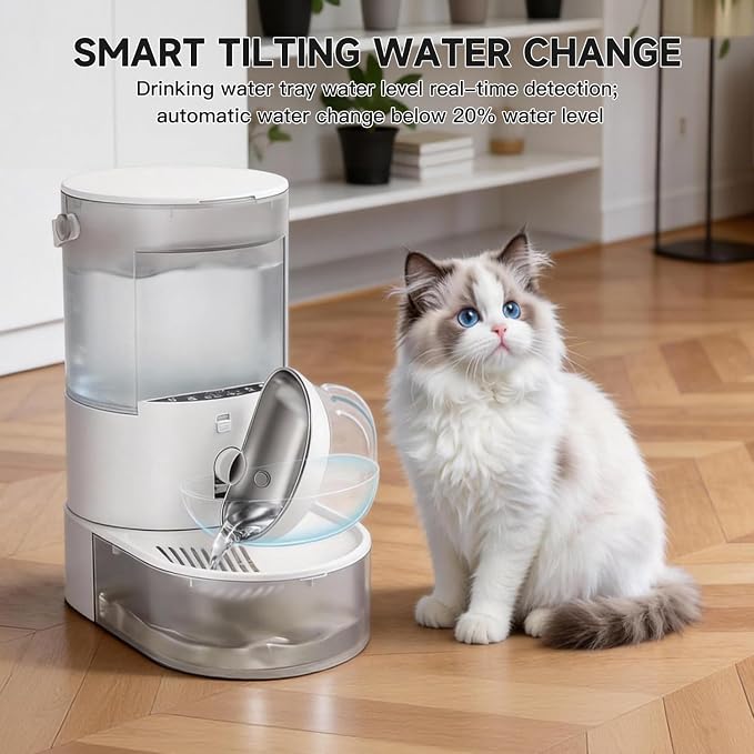 Cat Water Fountain No Filters Wastewater Wireless Stainless Steel Cordless Pet Dispenser Fountains for Cats Indoor Catit Bowl Dogs Bowls Separation Smart 3.8L Large Rechargeable Automatic Small Dog