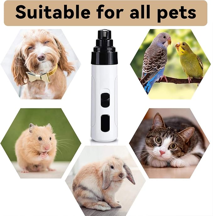 silent paws Dog Nail Grinder – Quiet Trimmer for Dogs Cats | Electric Dog Nail Grinder Quiet , Rechargeable 2-Speed Pet Claw Trimmer for Small Dogs&Cats, Pet Pro Grooming Tool