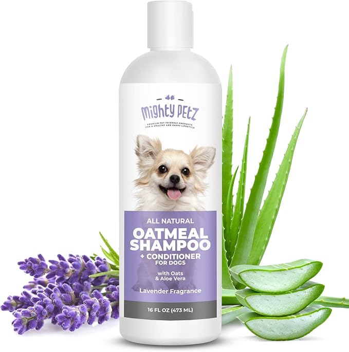 Mighty Petz 2-in-1 Oatmeal Dog Shampoo and Conditioner + Mighty Petz MAX Dog Allergy Relief Bundle